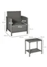 Outsunny Grey Outdoor Rattan Sofa with Chairs Table Cushion 3 PC - One Size Image 3