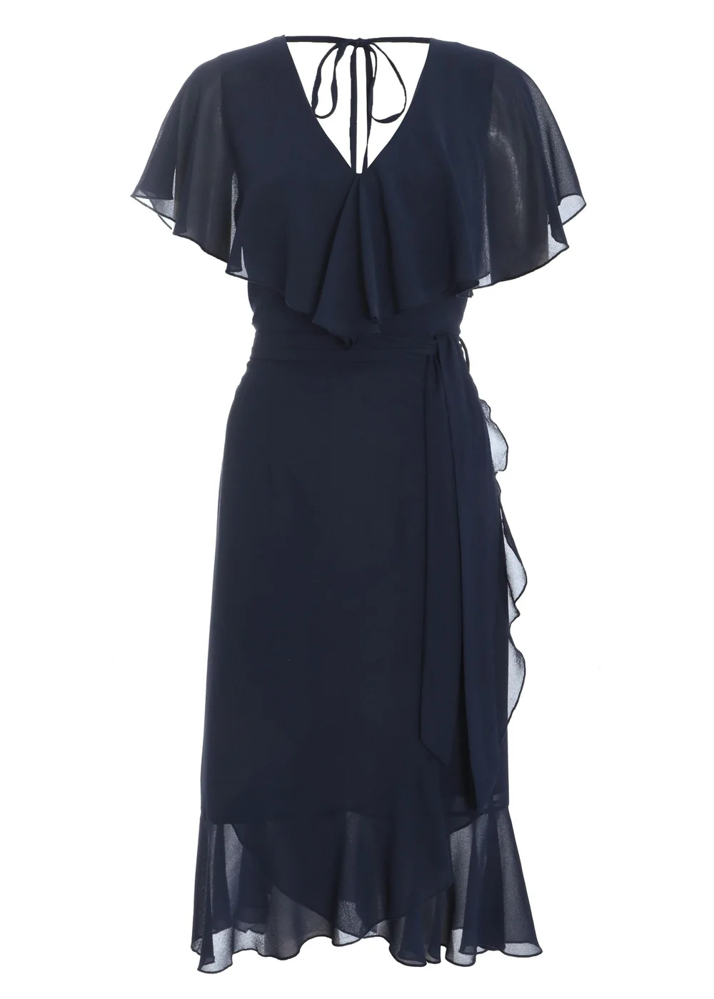 quiz blue chiffon dress QUIZ Women's Chiffon Halter Neck Maxi Dress