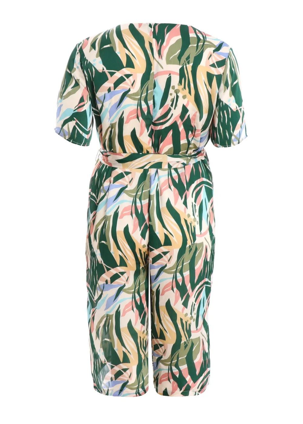 Quiz Multi Curve Tropical Wrap Culotte Jumpsuit - Size 16 Image 5