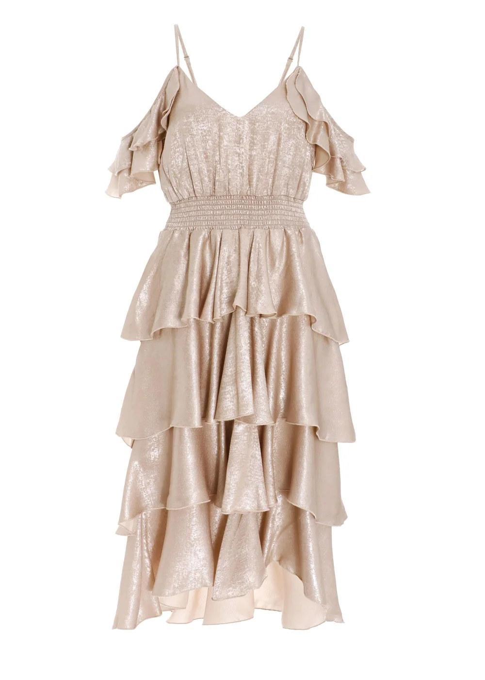 quiz champagne dress Midi Dress Quiz Champagne Dress Quiz Champagne Sequin Wrap Maxi Dress In Natural Lyst UK