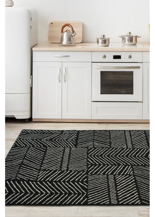 Homemaker Compass Black Geo Line Rug - 120 x 170 Image 4