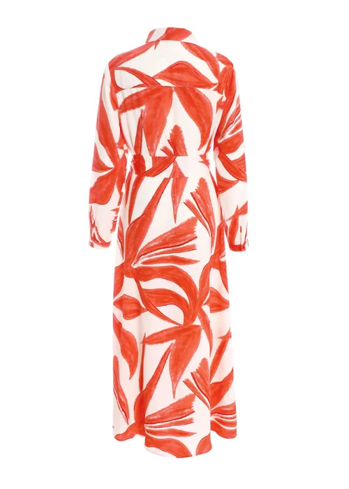 Quiz Orange Tropical Print Shirt Maxi Dress - 4 Image 5