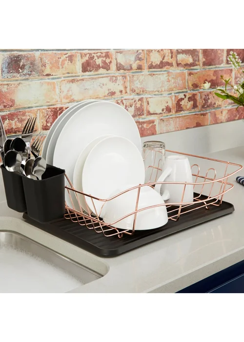 Tower Dish Rack with Tray Rose Gold - One Size Image 4