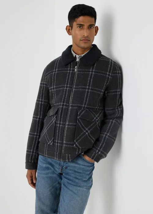 Grey Check Trucker Jacket - S Image 1