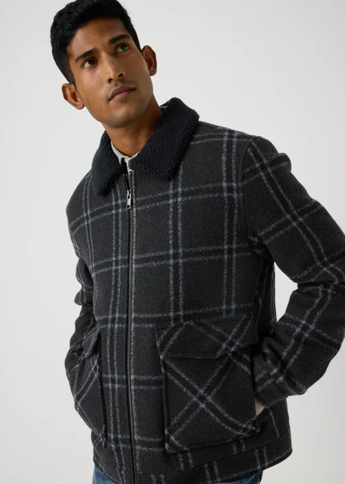 Grey Check Trucker Jacket - S Image 3
