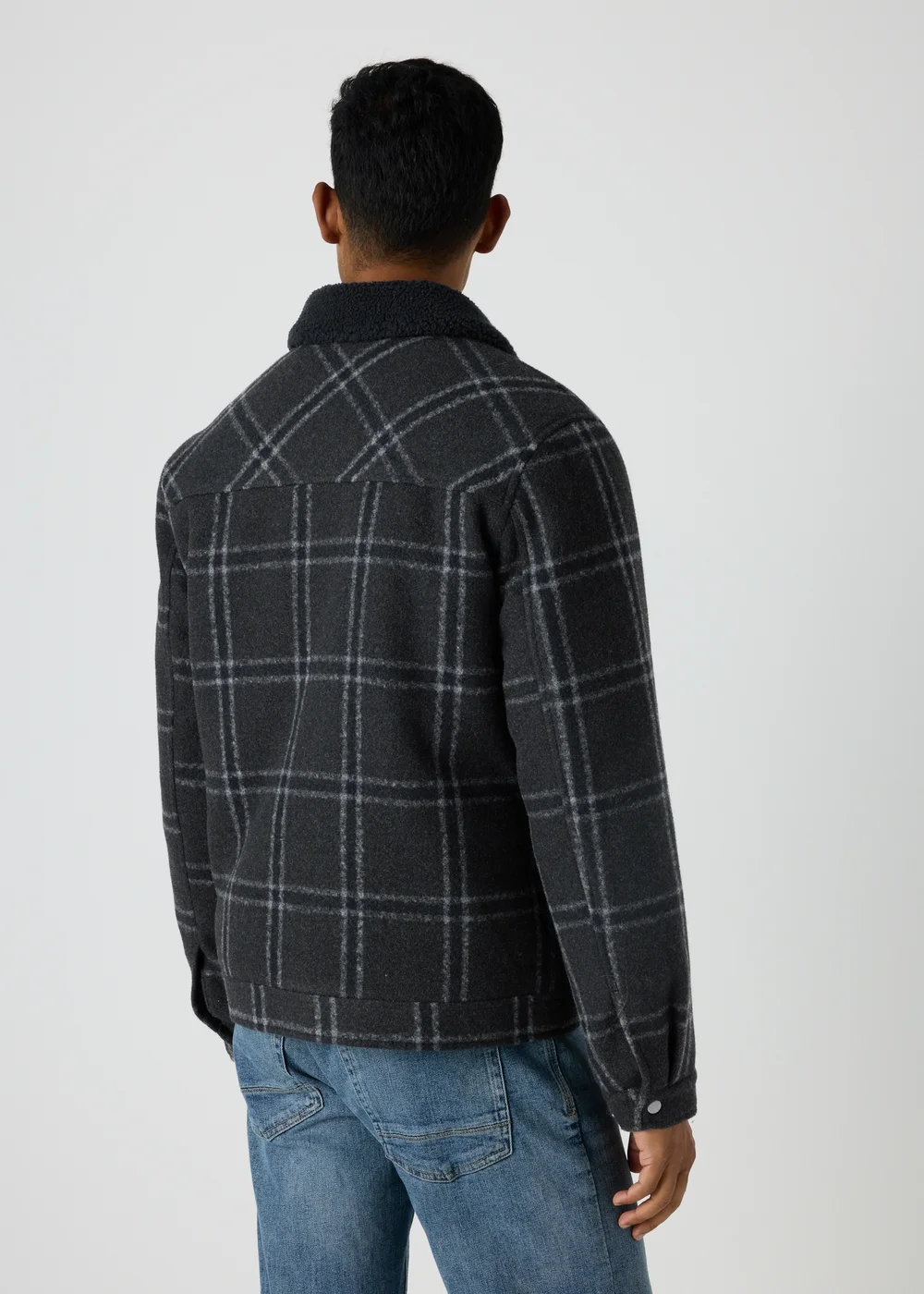 Grey Check Trucker Jacket - S Image 2