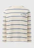 Cream Stripe Paris Long Sleeve Top - Small Image 3