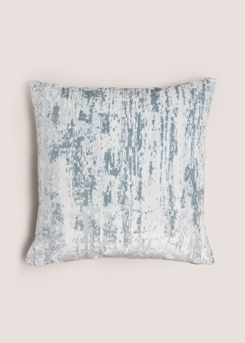 Teal Mottled Stripe Cushion Image 1