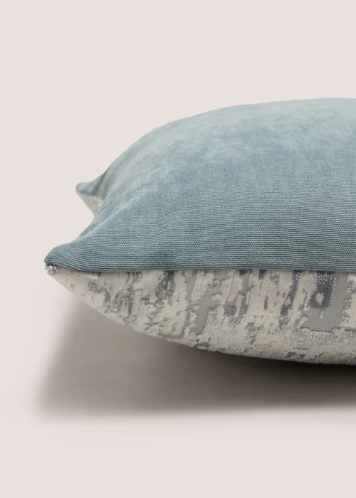 Teal Mottled Stripe Cushion Image 2