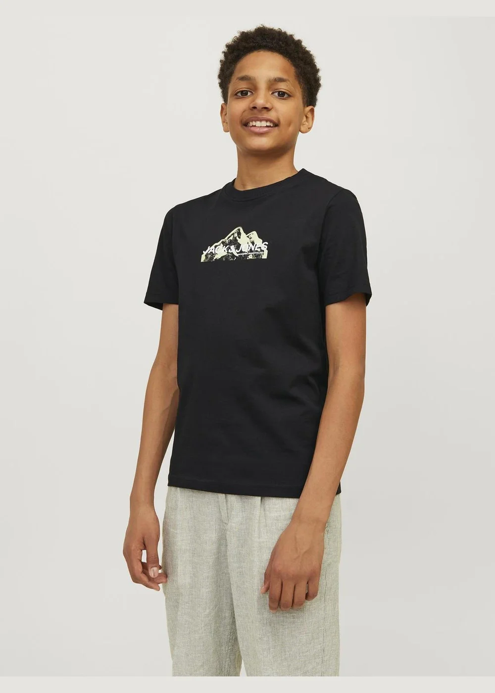Jack & Jones Black Mountain Logo T-Shirt - 6 Yrs Image 1