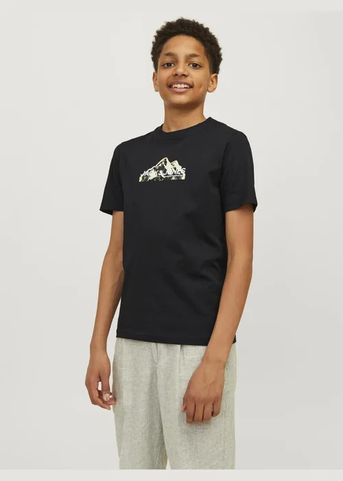 Jack & Jones Black Mountain Logo T-Shirt - 6 Yrs Image 1