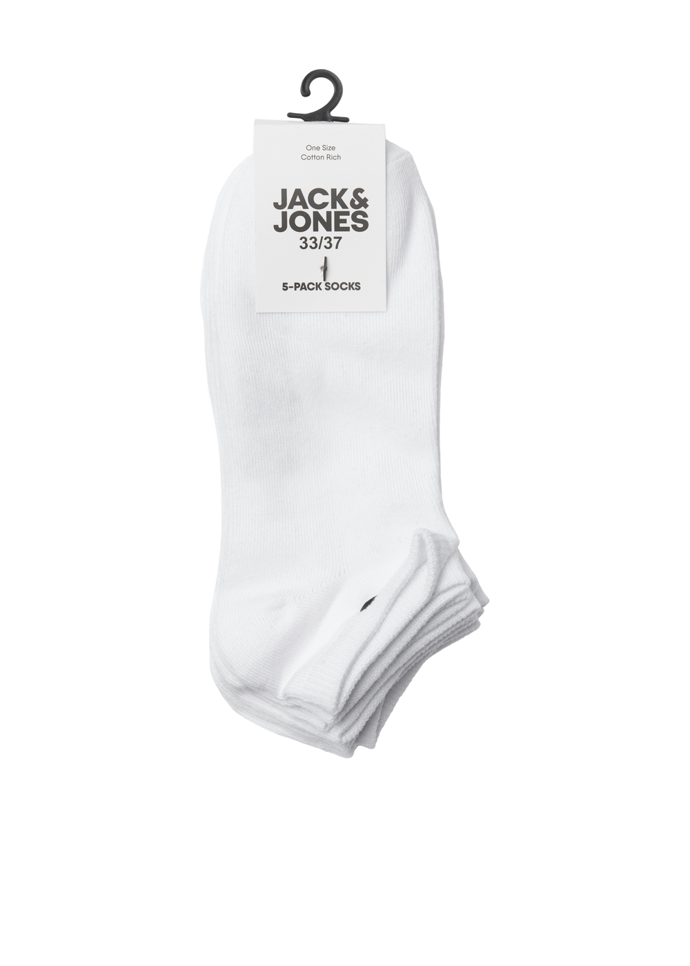 Jack & Jones 5 Pack Kids White Dongo Socks - 33-37 Image 3