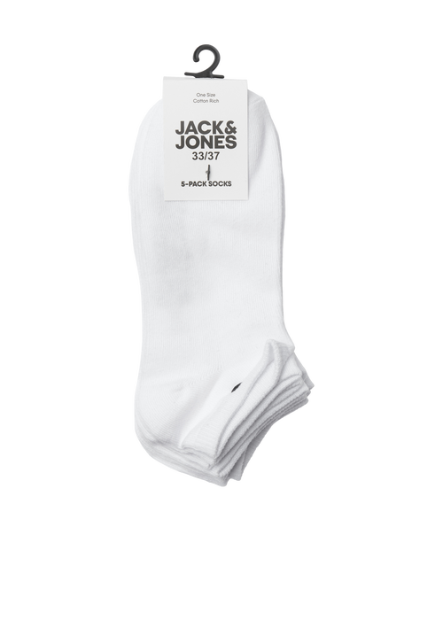 Jack & Jones 5 Pack Kids White Dongo Socks - 33-37 Image 3