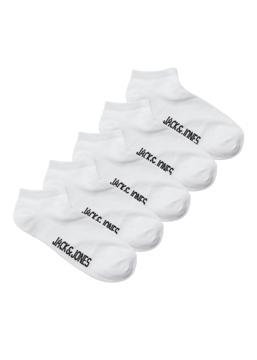 Jack & Jones 5 Pack Kids White Dongo Socks - 33-37 Image 1