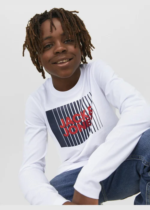 Jack & Jones Kids White Long Sleeve T-Shirt (8-16yrs) - Age 8 Years Image 4