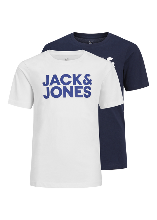Jack & Jones 2 Pack Kids White Logo T-Shirt (8-16yrs) - Age 8 Years Image 1