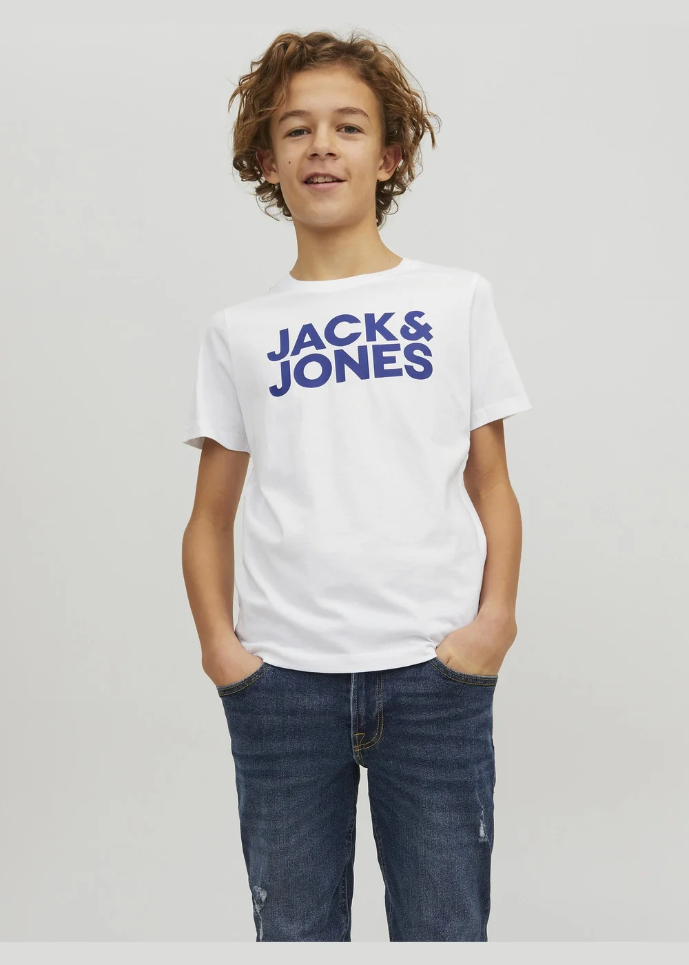 Jack & Jones 2 Pack Kids White Logo T-Shirt (8-16yrs) - Age 8 Years Image 5