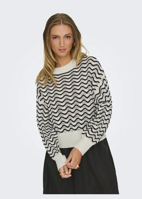 JDY Cream Knit Patterned Jumper - 8 Image 3