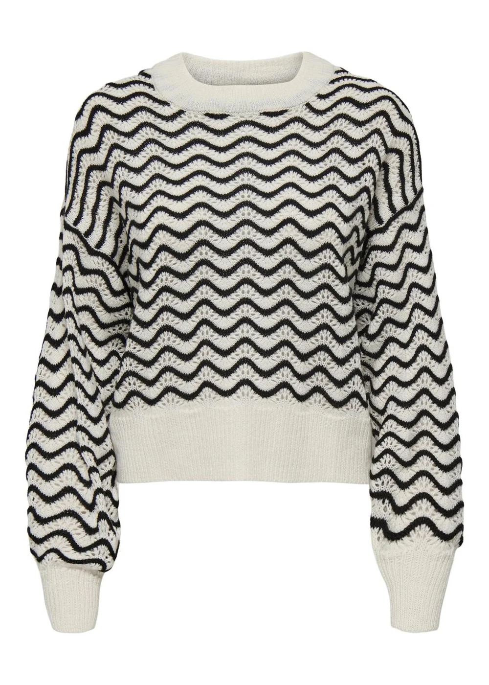 JDY Cream Knit Patterned Jumper - 8 Image 6