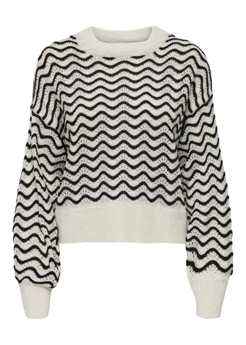 JDY Cream Knit Patterned Jumper - 8 Image 6