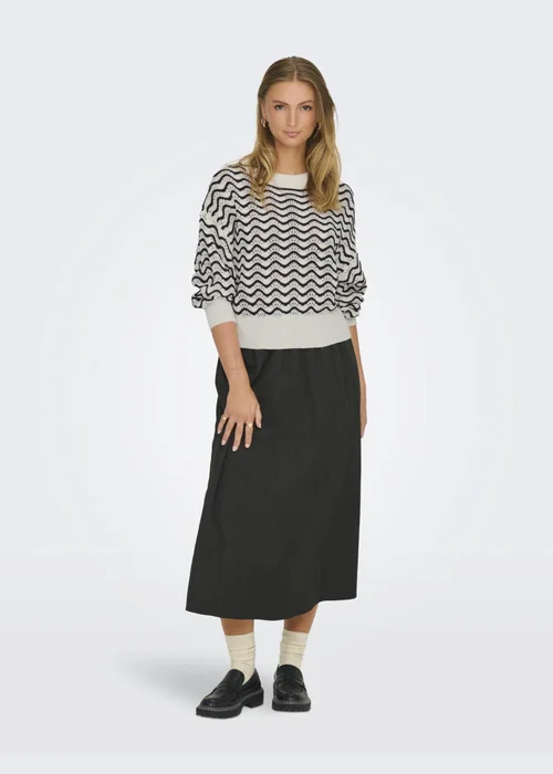 JDY Cream Knit Patterned Jumper - 8 Image 1