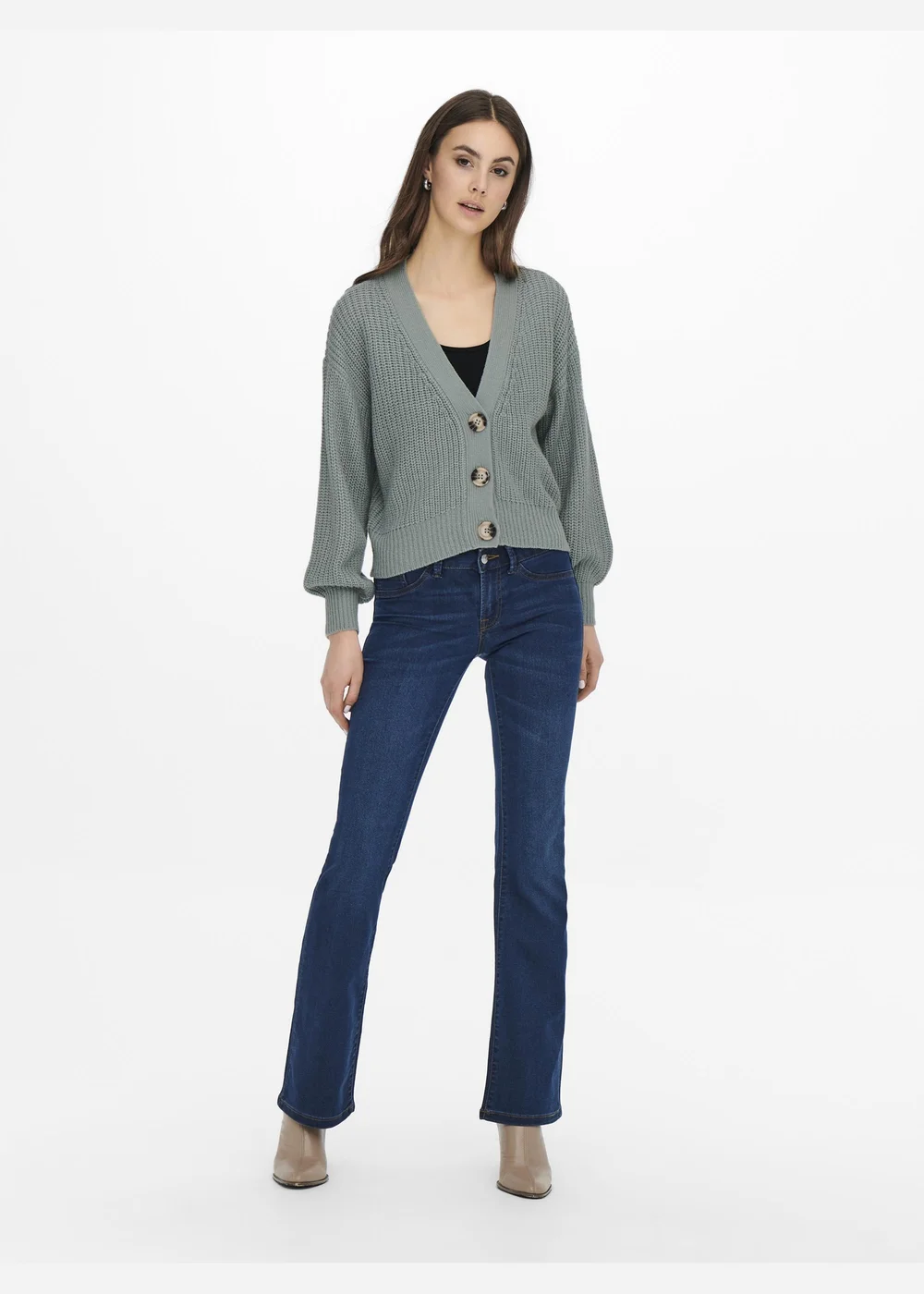JDY Grey Rib Knitted Cardigan - 8 Image 4