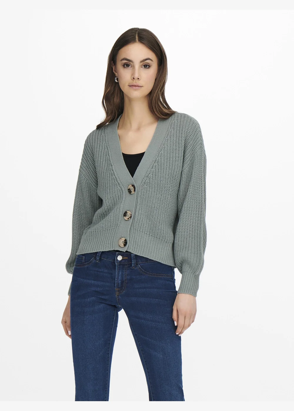 JDY Grey Rib Knitted Cardigan - 8 Image 3
