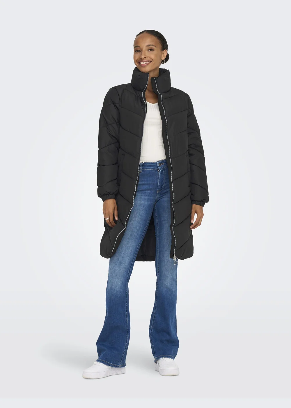 JDY Black Padded Midi Jacket - 8 Image 5