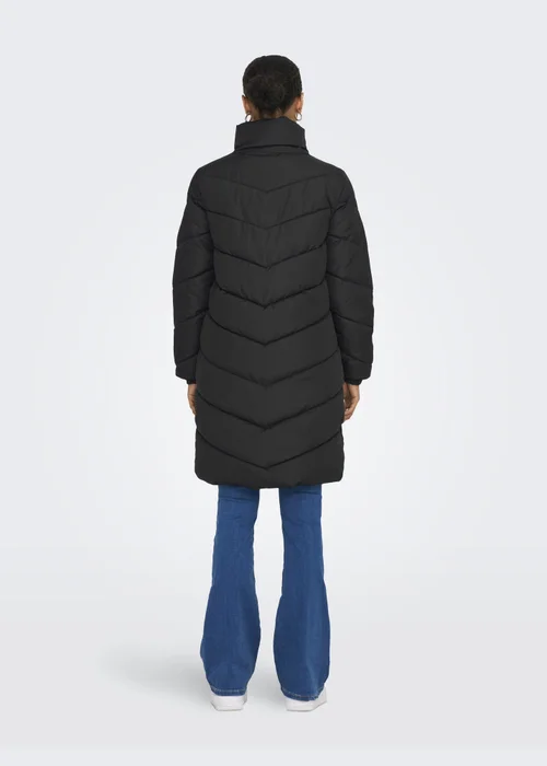 JDY Black Padded Midi Jacket - 8 Image 2