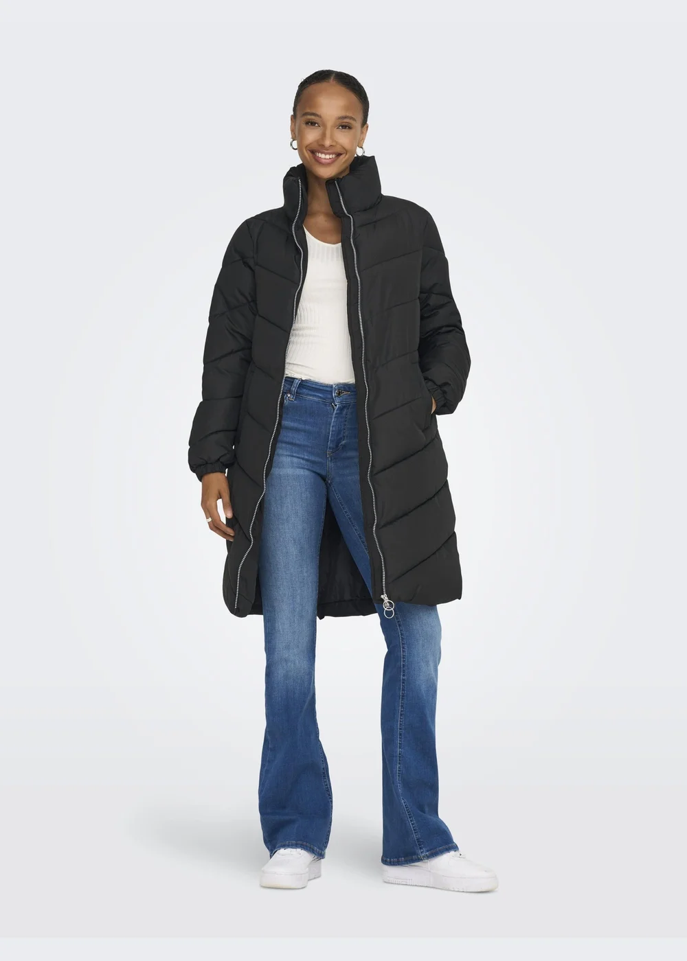JDY Black Padded Midi Jacket - 8 Image 1
