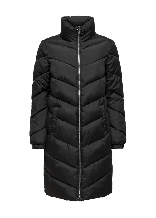JDY Black Padded Midi Jacket - 8 Image 6