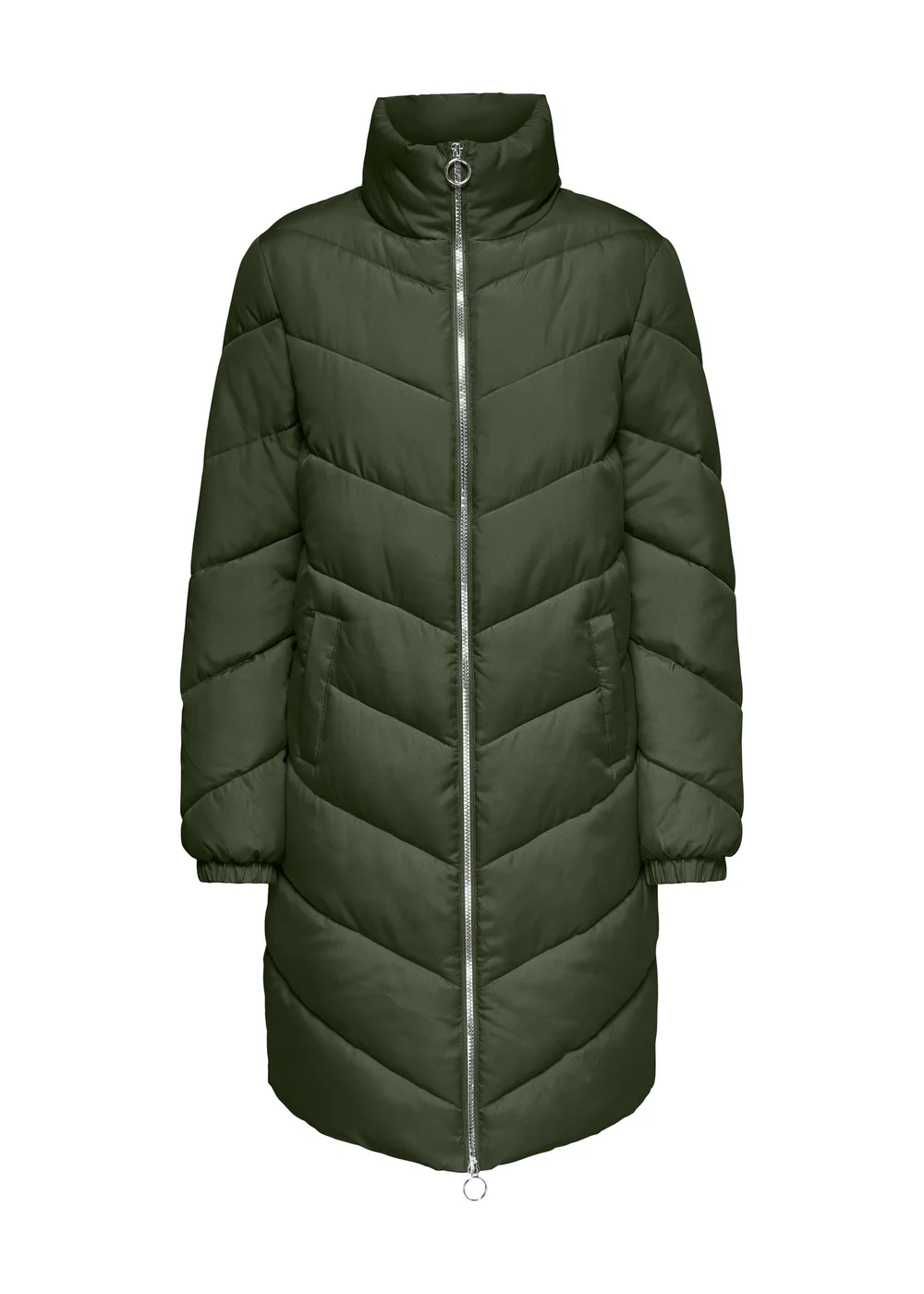 JDY Forest Green Padded Midi Coat - 8 Image 6