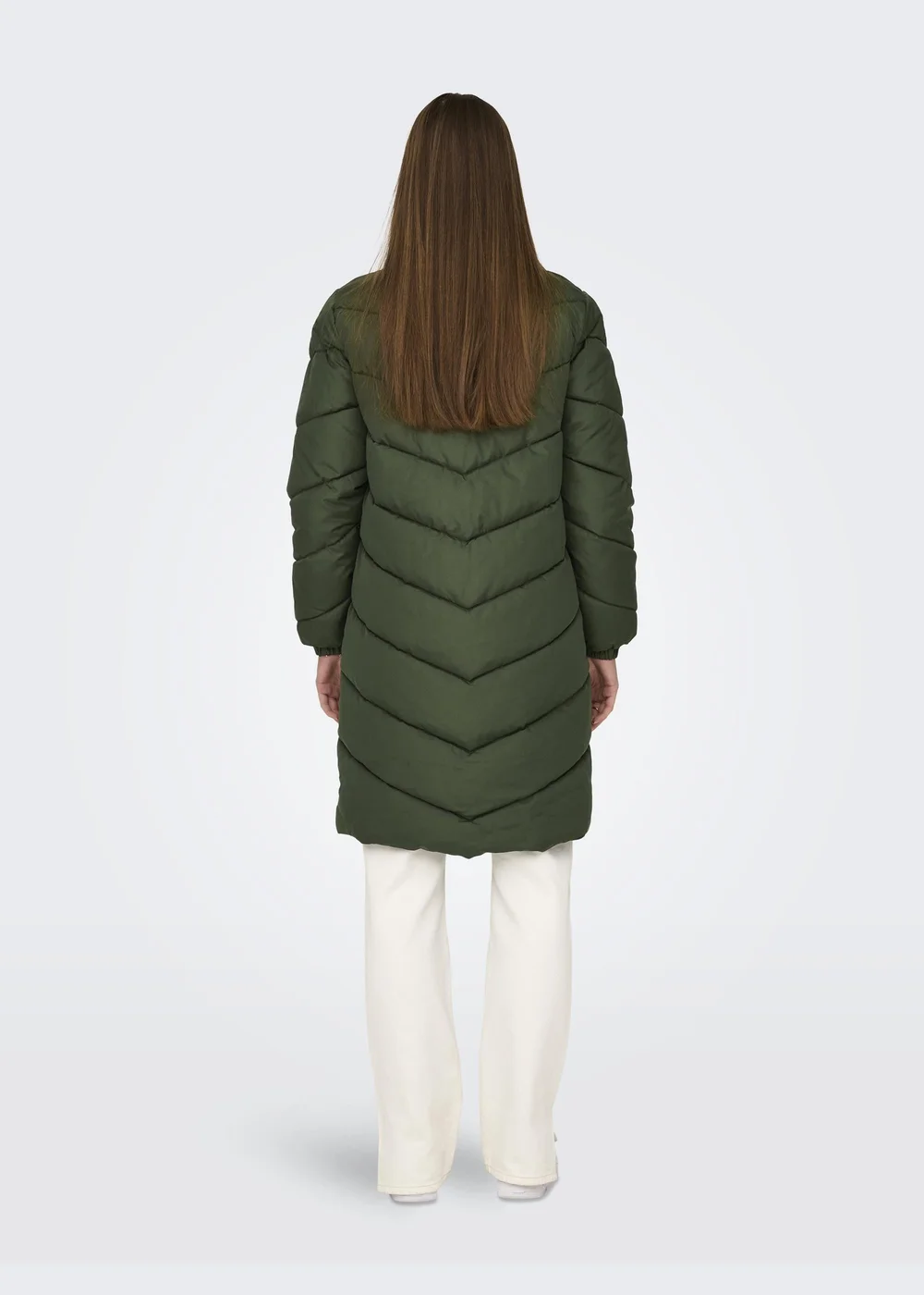 JDY Forest Green Padded Midi Coat - 8 Image 2
