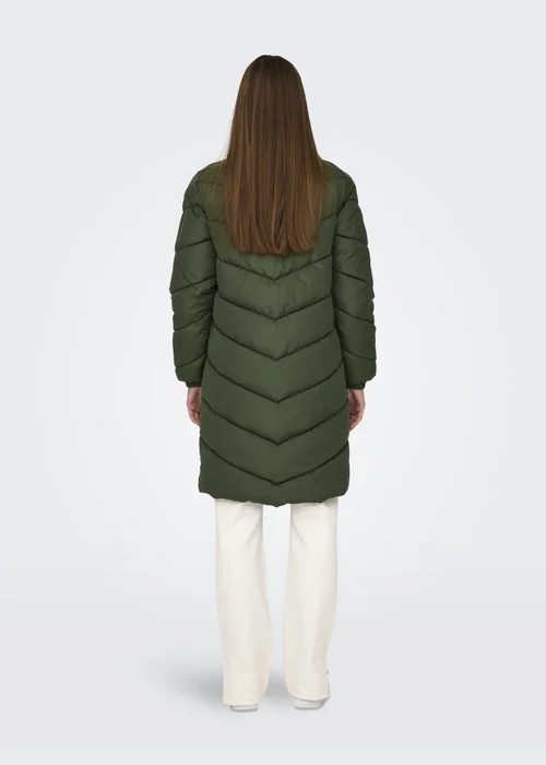 JDY Forest Green Padded Midi Coat - 8 Image 2