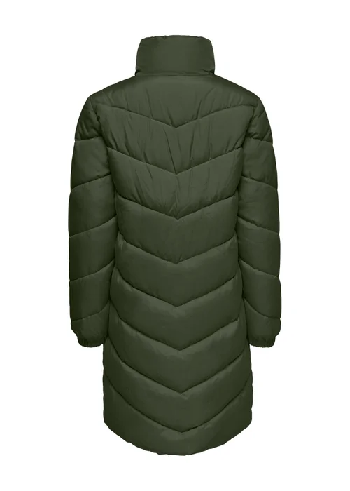 JDY Forest Green Padded Midi Coat - 8 Image 7