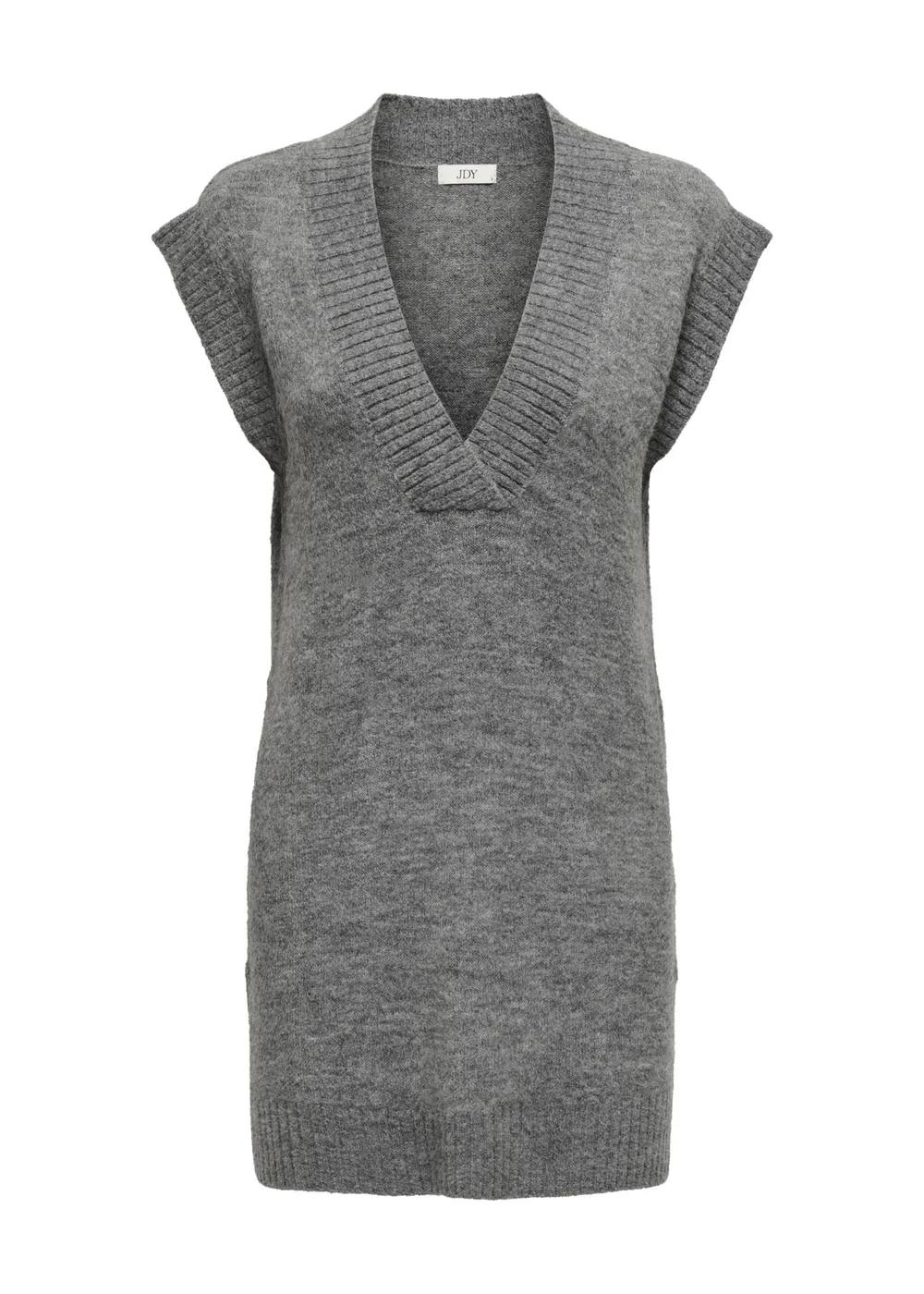 JDY Grey V Neck Jumper Dress - 8 Image 1