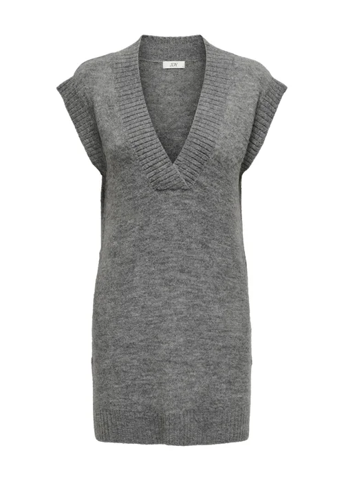 JDY Grey V Neck Jumper Dress - 8 Image 1