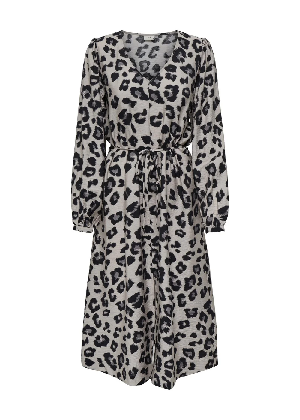 JDY Beige Animal Print Wrap Midi Dress - Size 8 Image 6