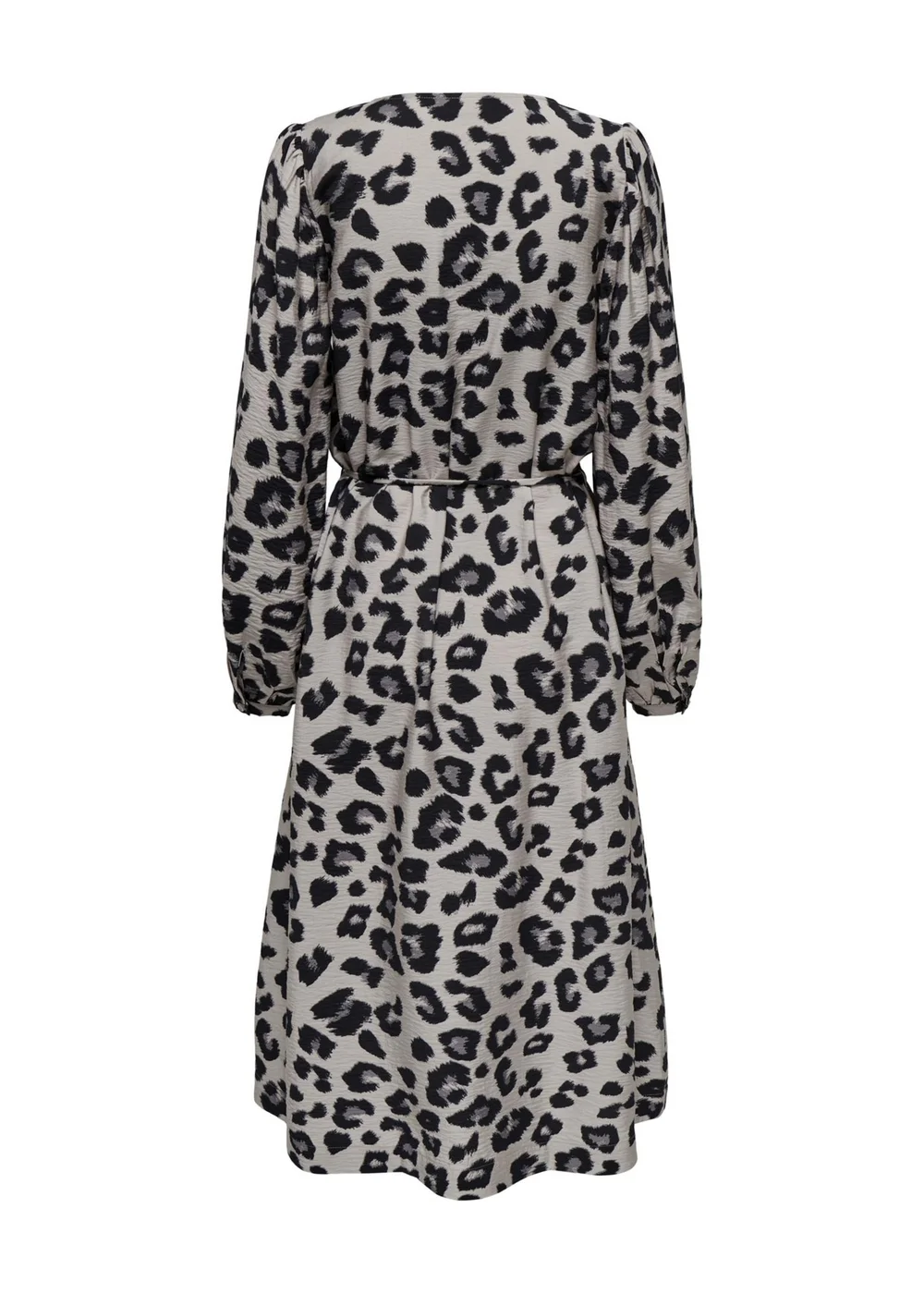 JDY Beige Animal Print Wrap Midi Dress - Size 8 Image 7