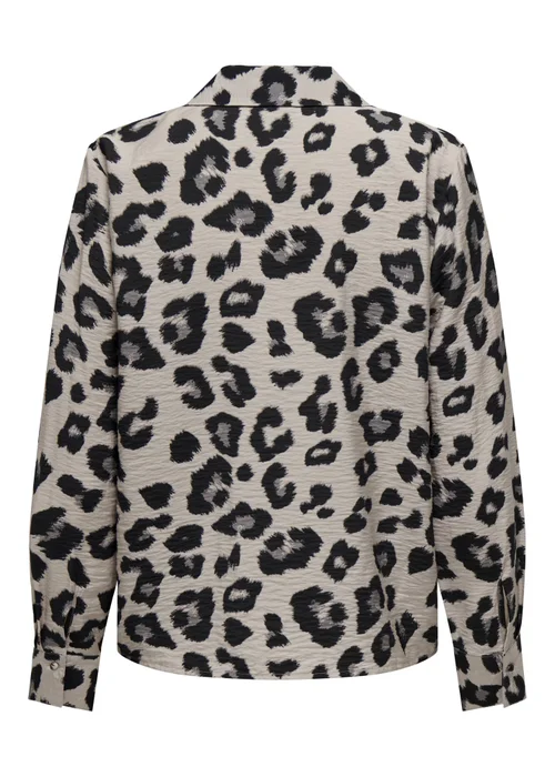 JDY Beige Animal Satin Shirt - 16 Image 5