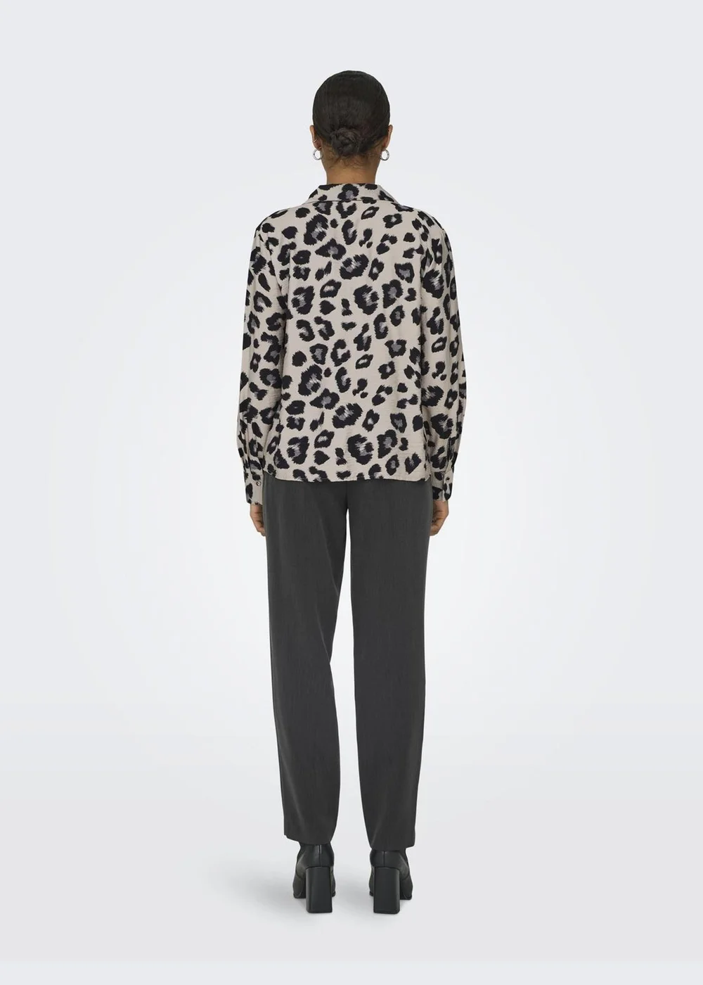 JDY Beige Animal Satin Shirt - 16 Image 2