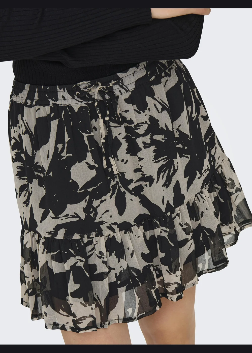 JDY Grey Printed Mini Skirt - Size 8 Image 4