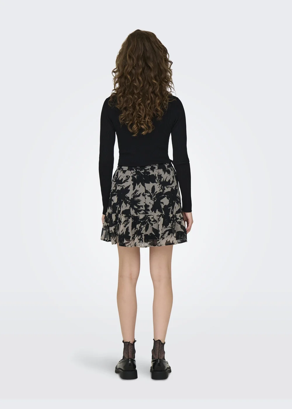 JDY Grey Printed Mini Skirt - Size 8 Image 2