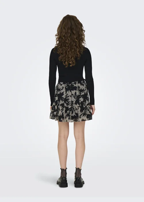 JDY Grey Printed Mini Skirt - Size 8 Image 2