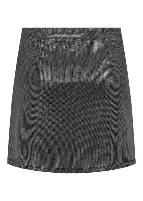 JDY Silver Glitter Mini Skirt - Size 8 Image 2