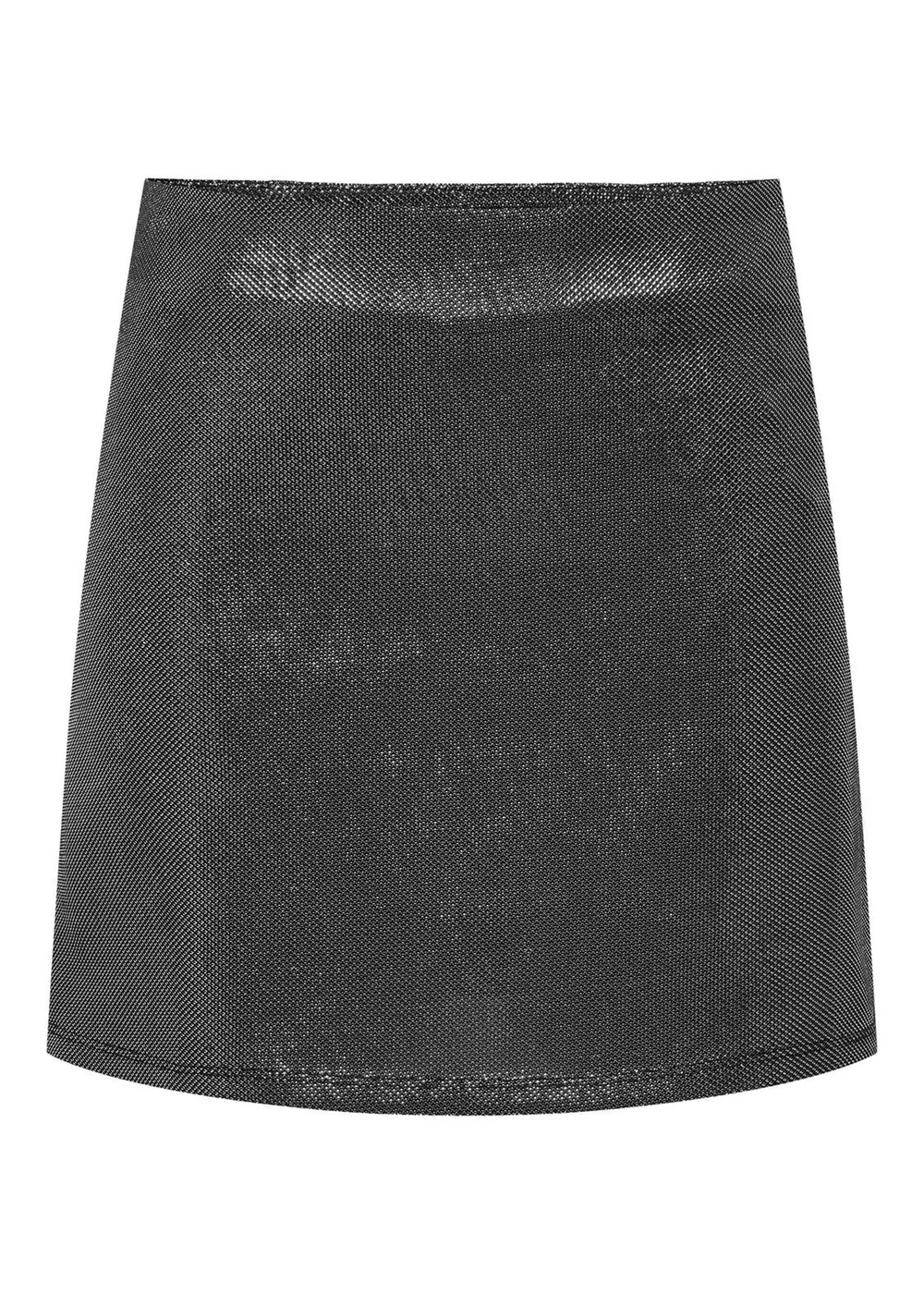 JDY Silver Glitter Mini Skirt - Size 8 Image 1
