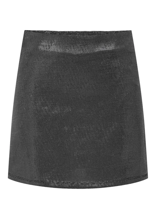JDY Silver Glitter Mini Skirt - Size 8 Image 1