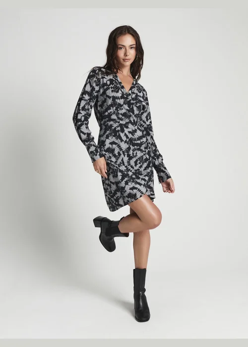 JDY Grey Wrap Dress - Size 8 Image 1