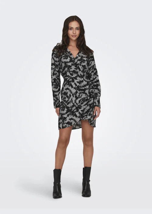 JDY Grey Wrap Dress - Size 8 Image 3
