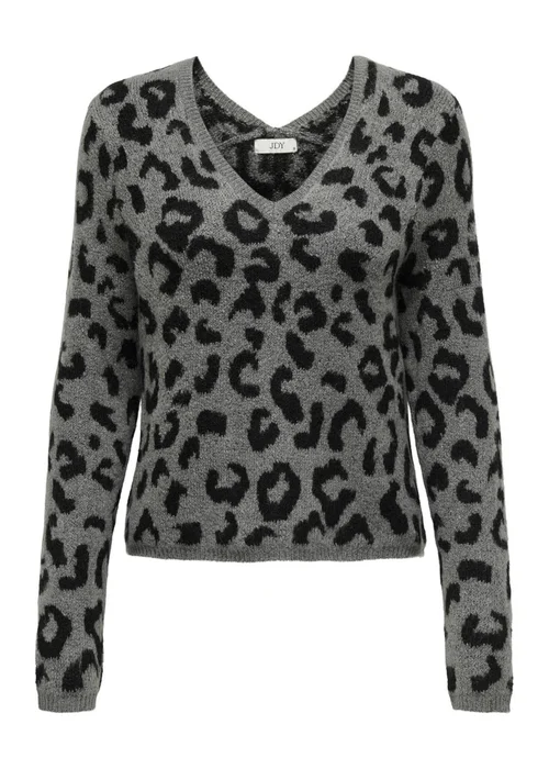 JDY Grey Leopard Knitted Jumper - 10 Image 1